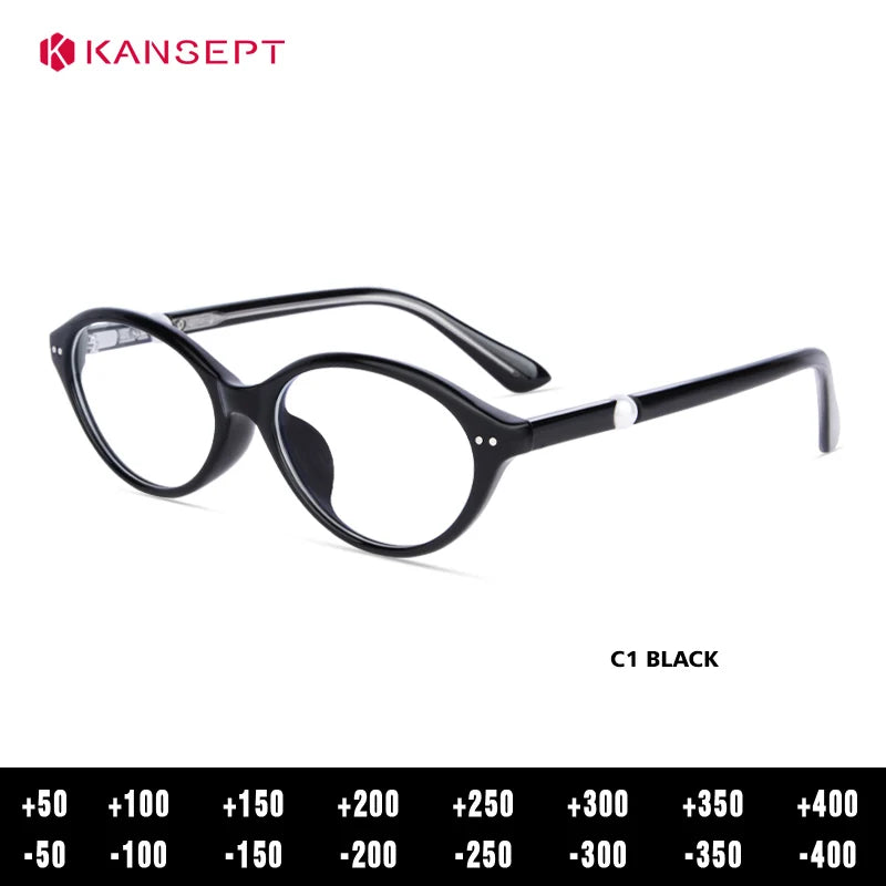 Kansept Women's Full Rim Oval Tr 90 Alloy Reading Glasses 77221