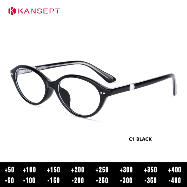 Kansept Women's Full Rim Oval Tr 90 Alloy Reading Glasses 77221