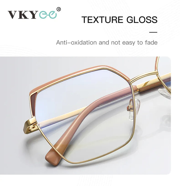 Vicky Women's Full Rim Large Square Alloy Reading Glasses 3102 Reading Glasses Vicky   