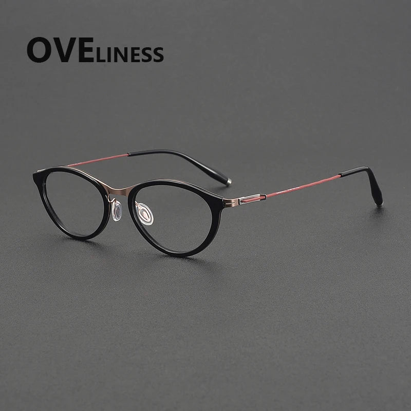 Oveliness Unisex Full Rim Square Acetate Titanium Eyeglasses 202516