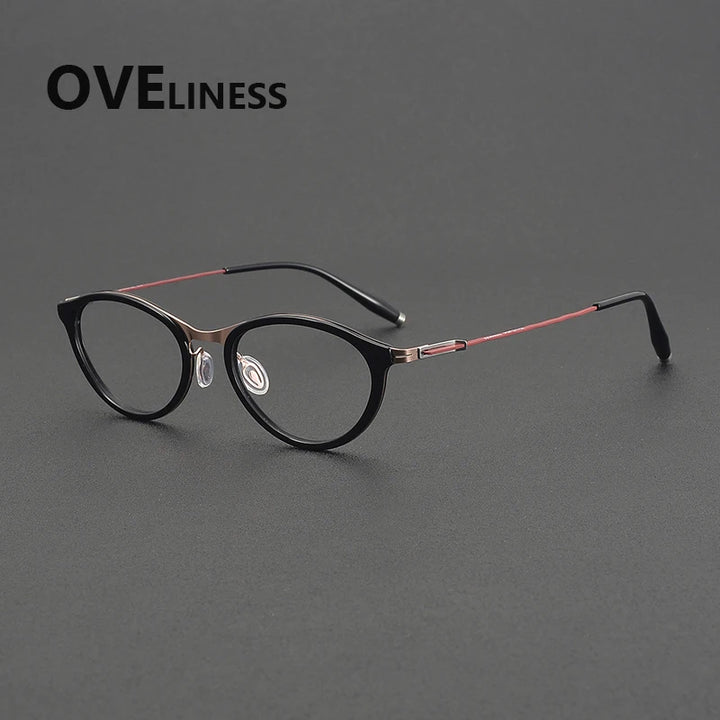 Oveliness Unisex Full Rim Square Acetate Titanium Eyeglasses 202516