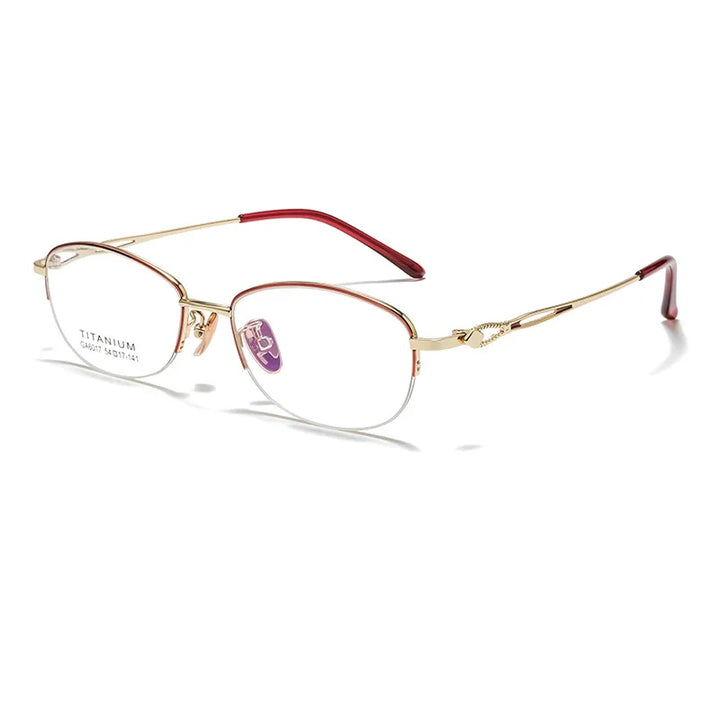 Gmei Optical G6017ADY women's oval titanium alloy prescription eyeglasses
