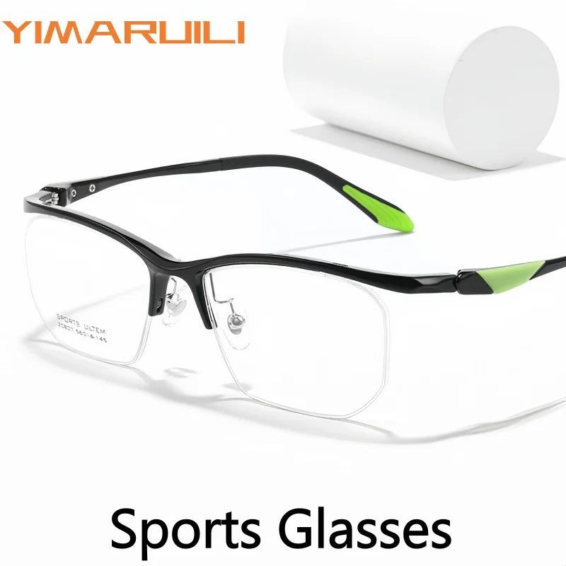Yimaruili Unisex Semi Rim Classic Pure Titanium Eyeglasses CZ807 — view 1 | Yimaruili at FuzWeb