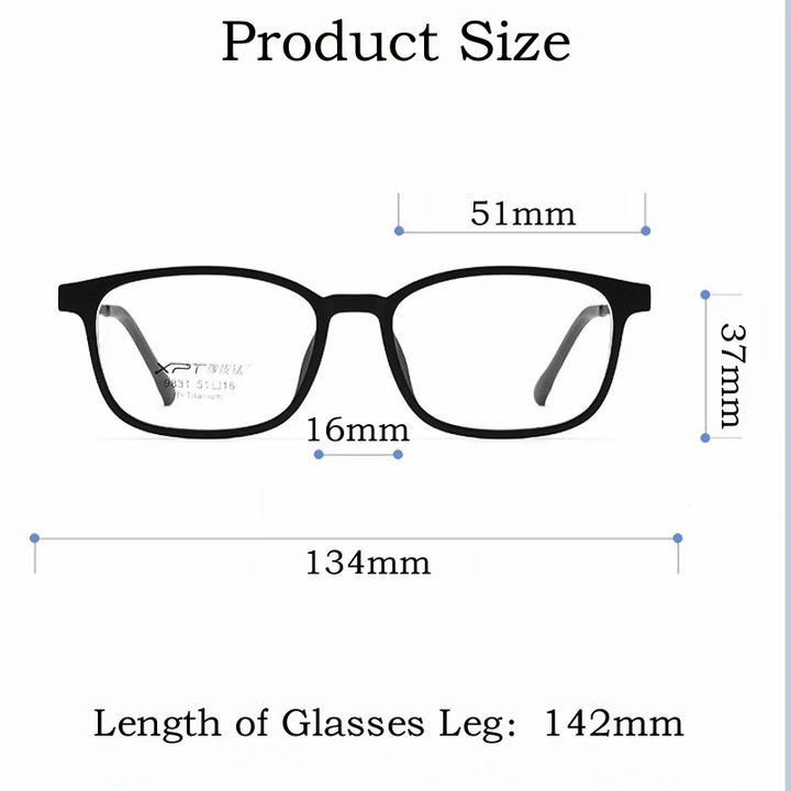 Yimaruili Unisex Full Rim Square Tr 90 Titanium Eyeglasses Y9831 Full Rim Yimaruili Eyeglasses   