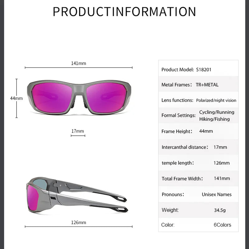 Reven Jate Men's Full Rim Goggle Square Tr 90 Alloy Sunglasses 518201