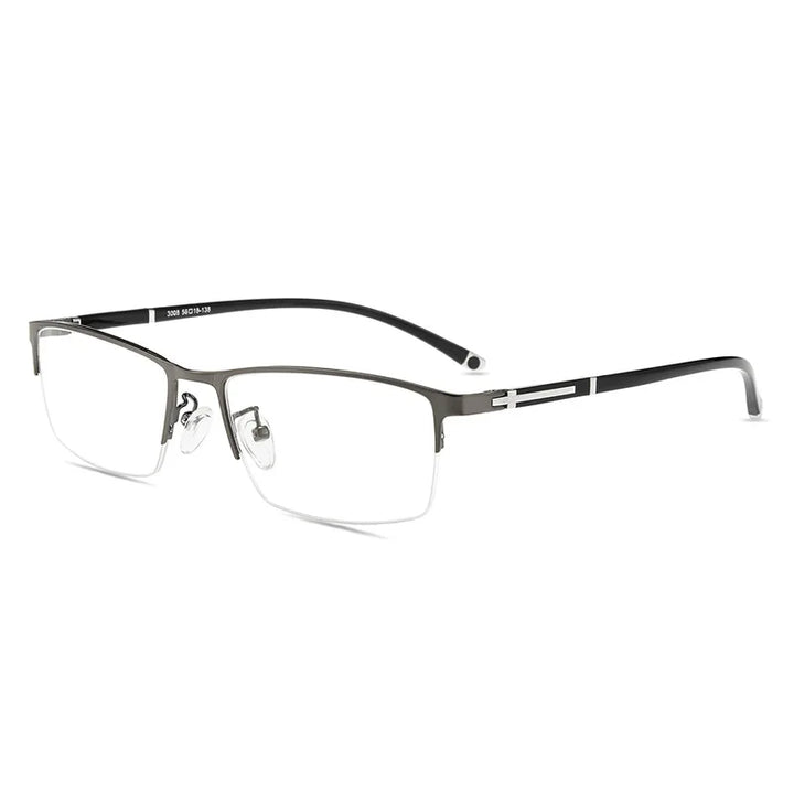 Hdcrafter Unisex Semi Or Full Rim Square Titanium Eyeglasses 456235 Semi Rim Hdcrafter Eyeglasses Half-Rim-Grey