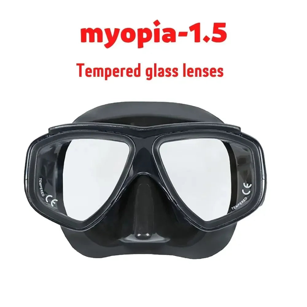Aleefa Unisex Goggle Pc Silicone Tempered Glass Lens Swim Mask 64302