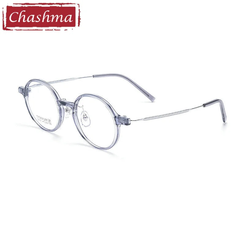 Chashma Ottica Unisex Youth Full Rim Round Tr 90 Titanium Eyeglasses 16101 Full Rim Chashma Ottica Blue  