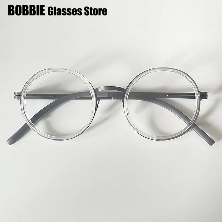 Bobbie Women's Full Rim Round Screwless Hinge Steel Eyeglasses 204548