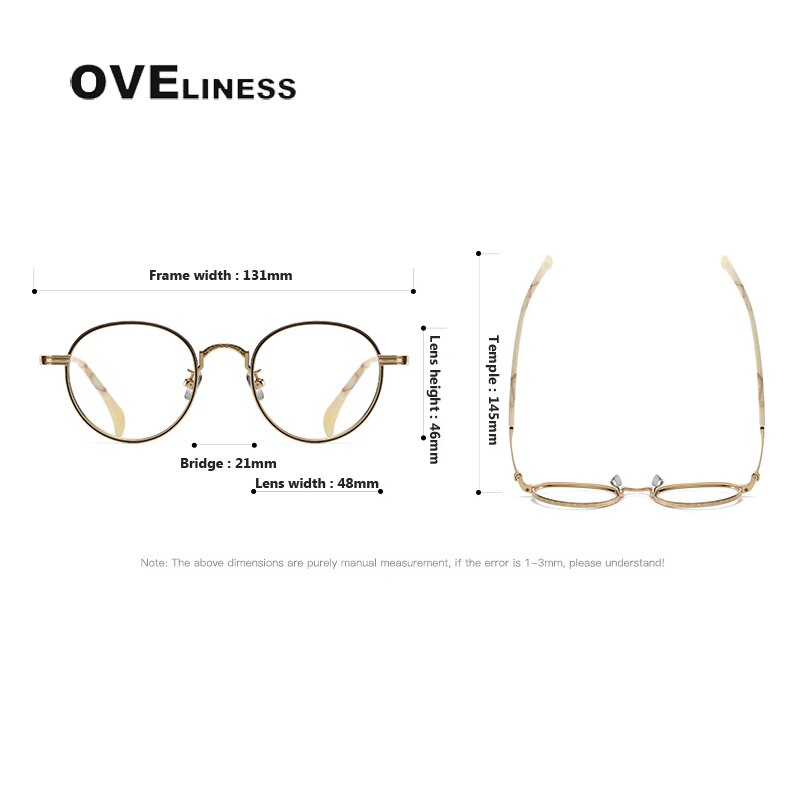 Oveliness Unisex Full Rim Round Titanium Eyeglasses 80862 Full Rim Oveliness   