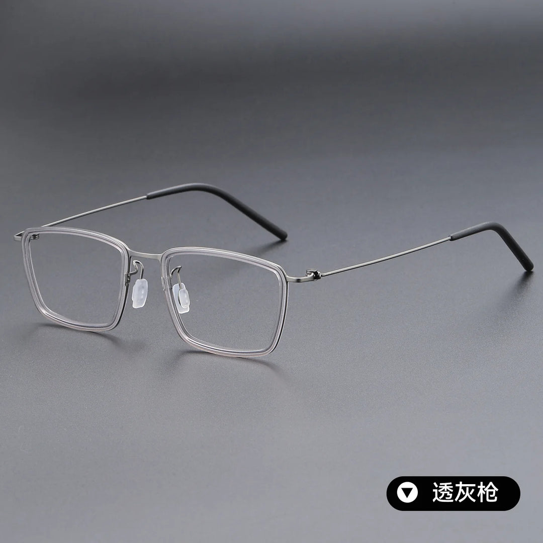 Bclear Unisex Full Rim Polygon Square Acetate Titanium Eyeglasses 639853