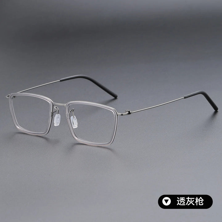 Bclear Unisex Full Rim Polygon Square Acetate Titanium Eyeglasses 639853