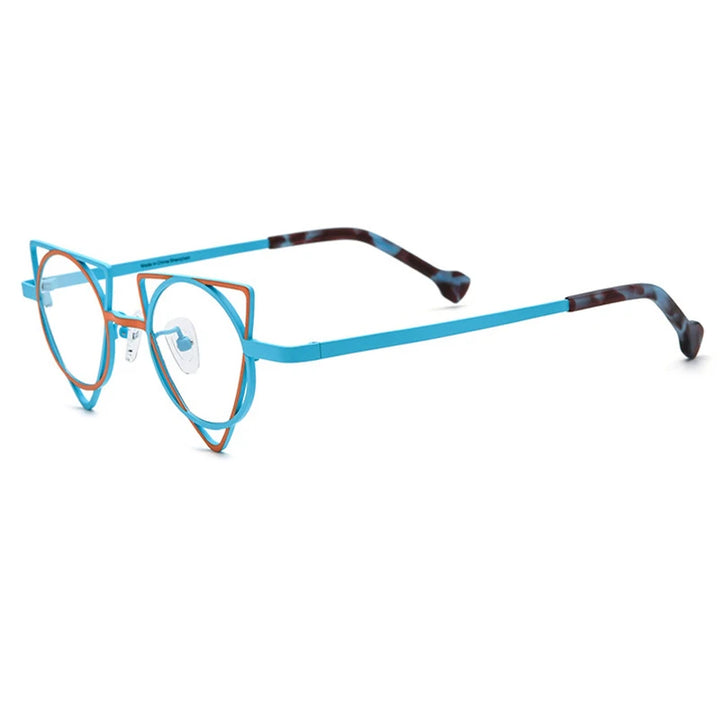 Muzz Unisex Full Rim Round Triangle Titanium Eyeglasses 85859 Full Rim Muzz C3