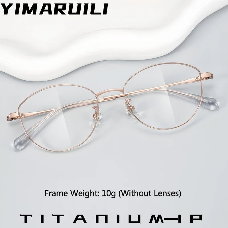 Yimaruili Unisex Full Rim Cat-Eye Pure Titanium Eyeglasses TI0246L — view 1 | Yimaruili at FuzWeb