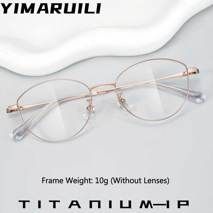 Yimaruili Unisex Full Rim Cat-Eye Pure Titanium Eyeglasses TI0246L — view 1 | Yimaruili at FuzWeb