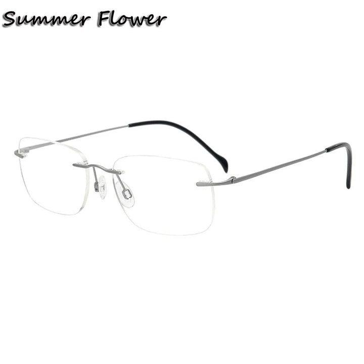 Summer Flower Unisex Rimless Titanium Eyeglasses 616021