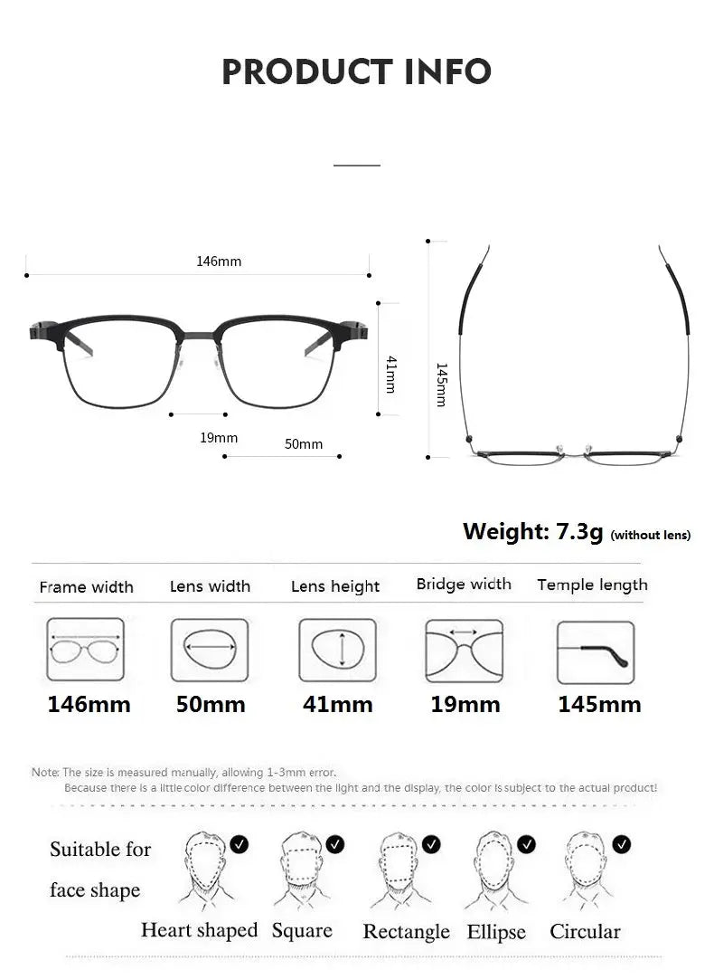 Aimee 983500 Men’s Full Rim Acetate & Screwless Titanium Frames FuzWeb