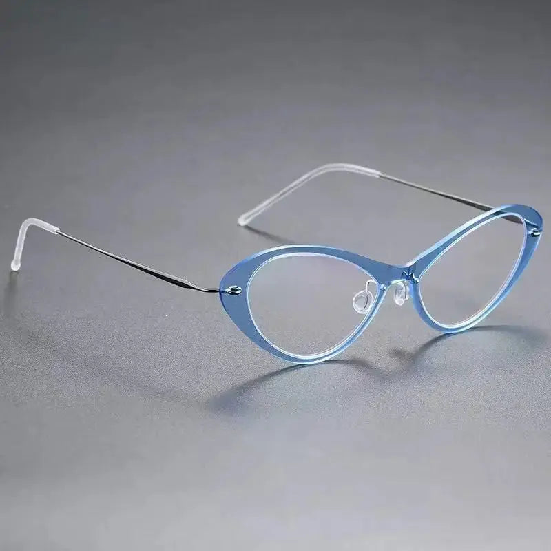 Aimee Full Rim 655000 Women’s Hybrid Titanium &amp; Acetate Oval Frames FuzWeb