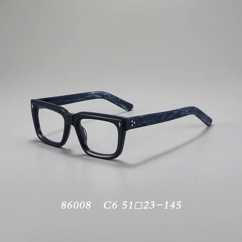 Hdcrafter 86008-1 unisex square acetate prescription eyeglasses — view 3