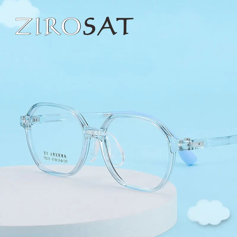 Zirosat Unisex Youth Full Rim Polygon Tr 90 Silicone Eyeglasses Z5215 Full Rim Zirosat   