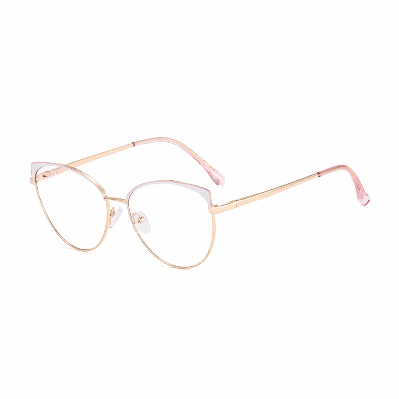 Ralferty Women's Full Rim Oval Cat Eye Alloy Eyeglasses R82006 Full Rim Ralferty C2 White CHINA 