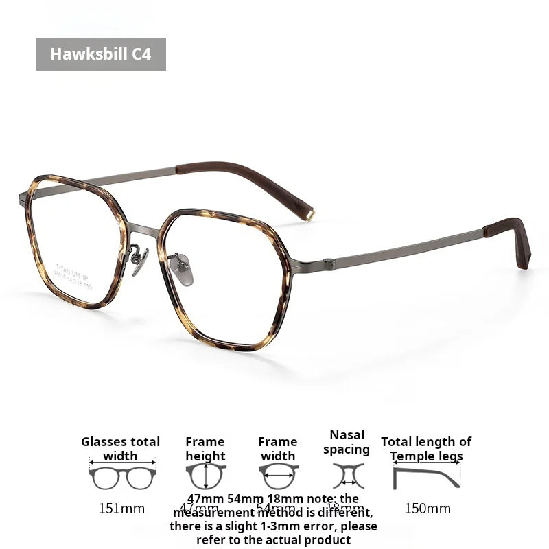 Xbora Unisex Full Rim Big Polygonal Tr 90 Titanium Eyeglasses 26016