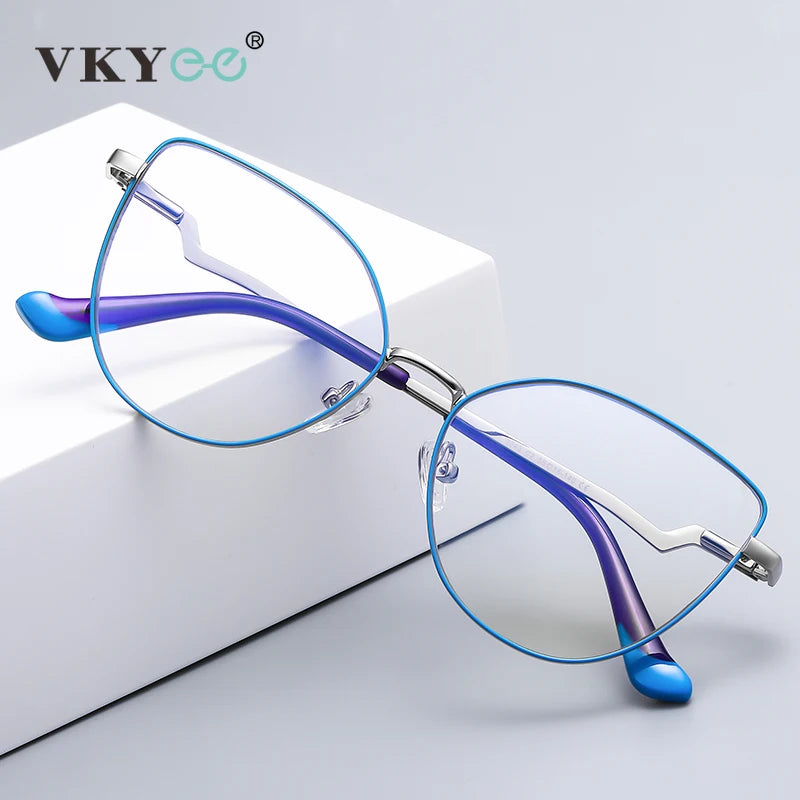 Vicky Women's Full Rim Cat Eye Stainless Steel Myopic Reading Glasses 3043-1 Reading Glasses Vicky   