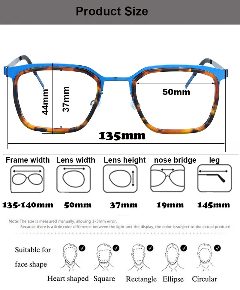 Bobbie Women's Full Rim Square Titanium Acetate Eyeglasses 976569