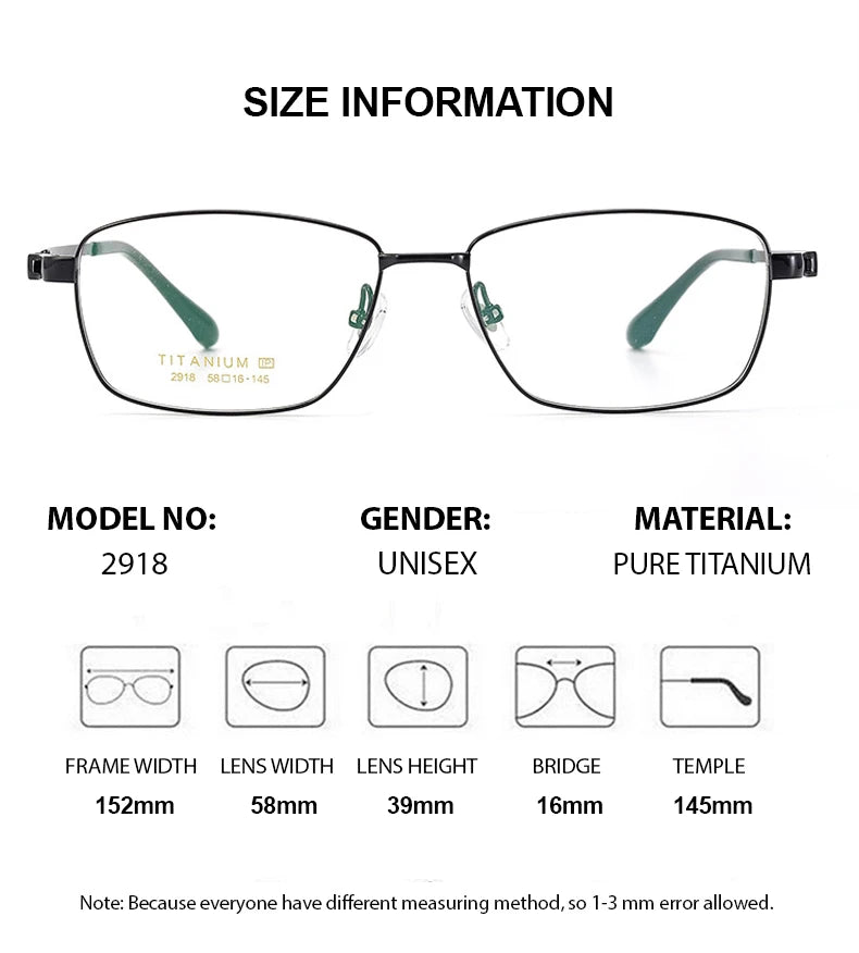 Summer Flower Men's Full Rim Big Polygon Square Titanium Eyeglasses 82918 Full Rim Summer Flower