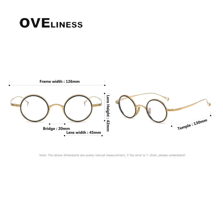 Oveliness Women's Full Rim Round Titanium Eyeglasses 369123