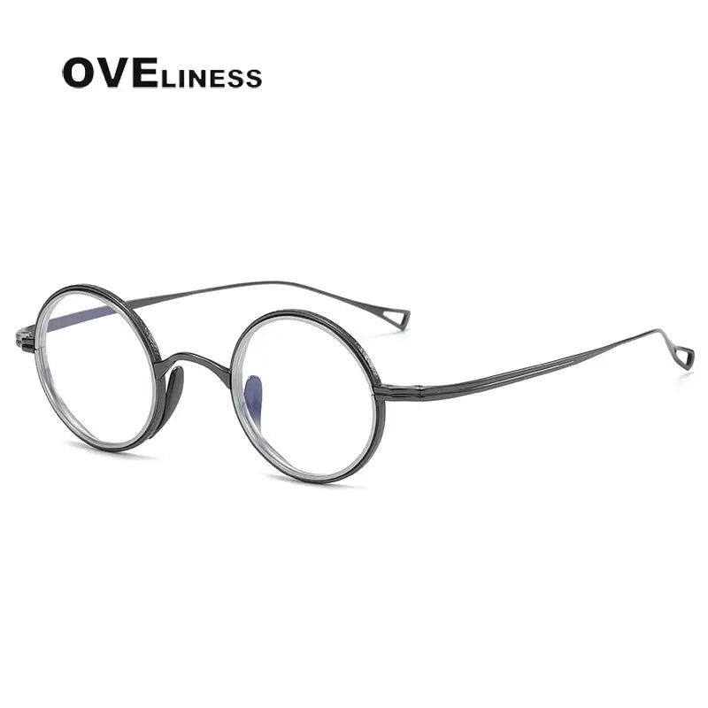 Oveliness Women's Full Rim Round Titanium Eyeglasses 369123.