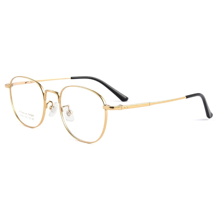 Handoer Women's Full Rim Square Titanium Eyeglasses 5053 Full Rim Handoer Gold  