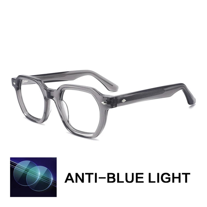 Gatenac Unisex Full Rim Polygon Square Acetate Reading Glasses G1157
