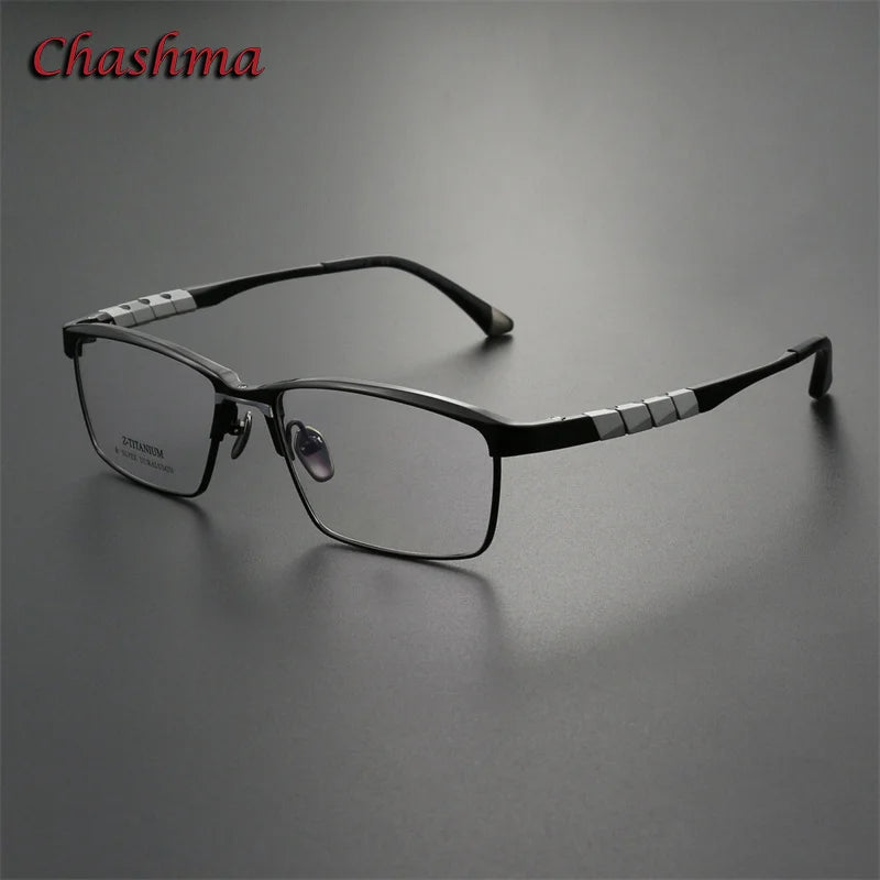 Chashma Ochki Men's Full Rim Square Titanium Eyeglasses Full Rim Chashma Ochki   