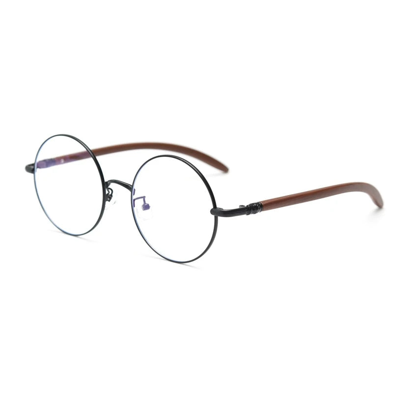 Yimaruili Unisex Full Rim Round Alloy Tr 90 Eyeglasses 00102 Full Rim Yimaruili Eyeglasses   