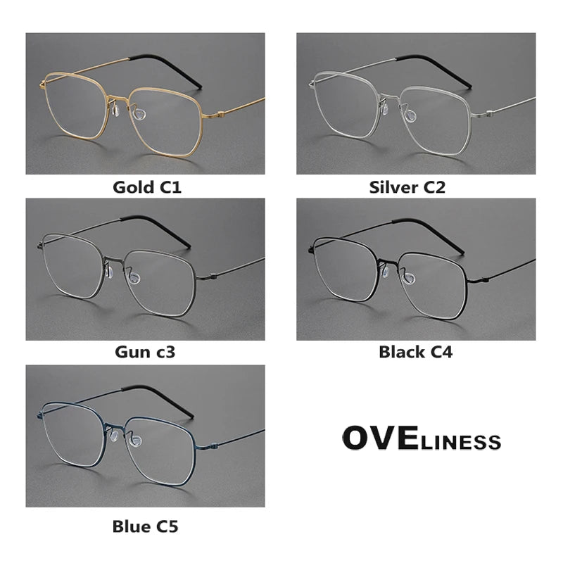 Oveliness Unisex Full Rim Oval Square Titanium Eyeglasses O5527 Full Rim Oveliness   