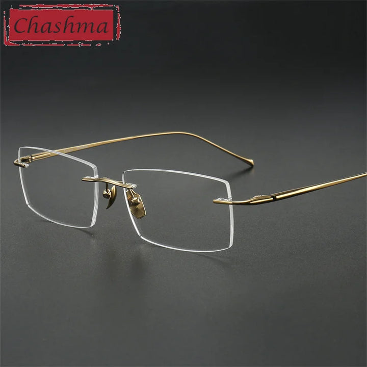 Chashma Unisex Rimless Square Titanium Reading Glasses 910150