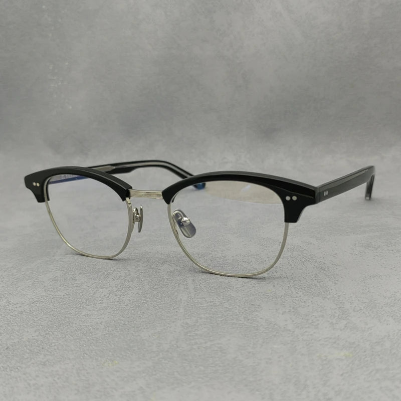 Blackmask Unisex Semi Rim Square Acetate Eyeglasses Fuz 7