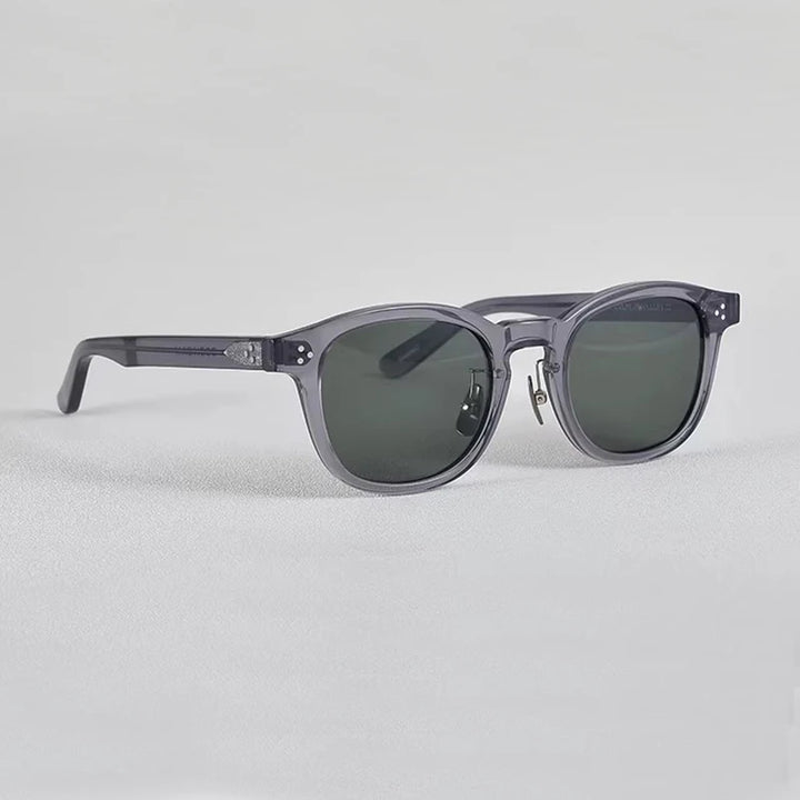 Black Mask Men Full Rim Square Acetate Polarized Sunglasses Fuz 17
