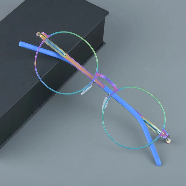 Bobbie Women's Full Rim Round Screwless Hinge Steel Eyeglasses 204548