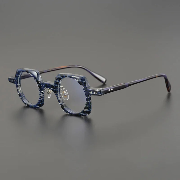 Hewei Unisex Full Rim Square Round Thick Acetate Eyeglasses 19181 Full Rim Hewei blue  