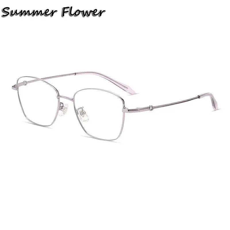 Summer Flower Women's Full Rim Square Titanium Eyeglasses 878003.