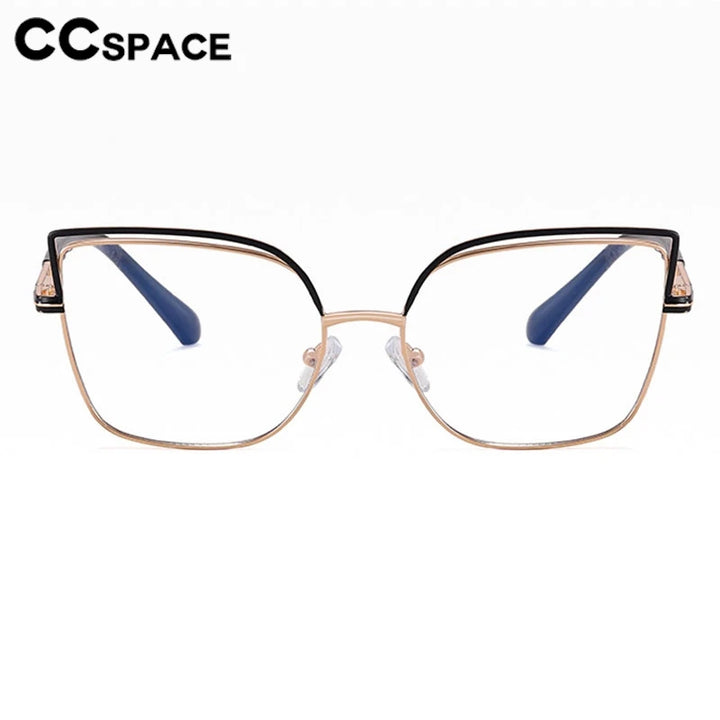 CCspace Women's Full Rim Square Cat Eye Alloy Eyeglasses 301091 Full Rim CCspace   