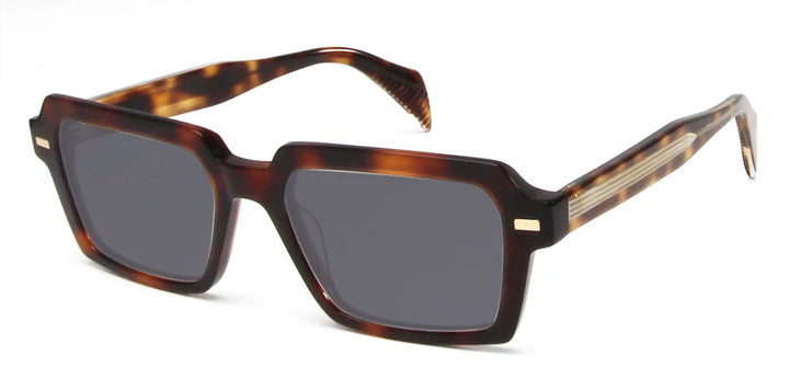 Esnbie Unisex Full Rim Polygon Rectangular Acetate Sunglasses 242031