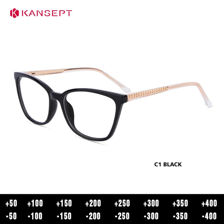 Kansept Women's Full Rim Square Tr 90 Alloy Reading Glasses 25005