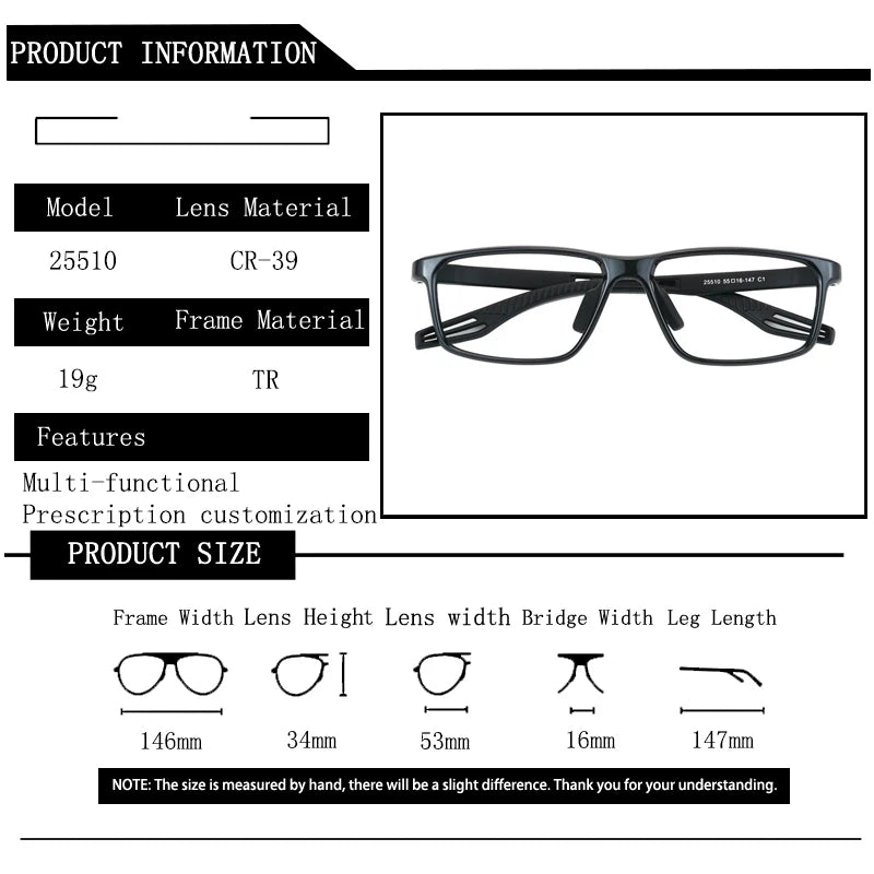 Kocolior Unisex Full Rim Square Tr 90 Photochromic Reading Glasses 725510