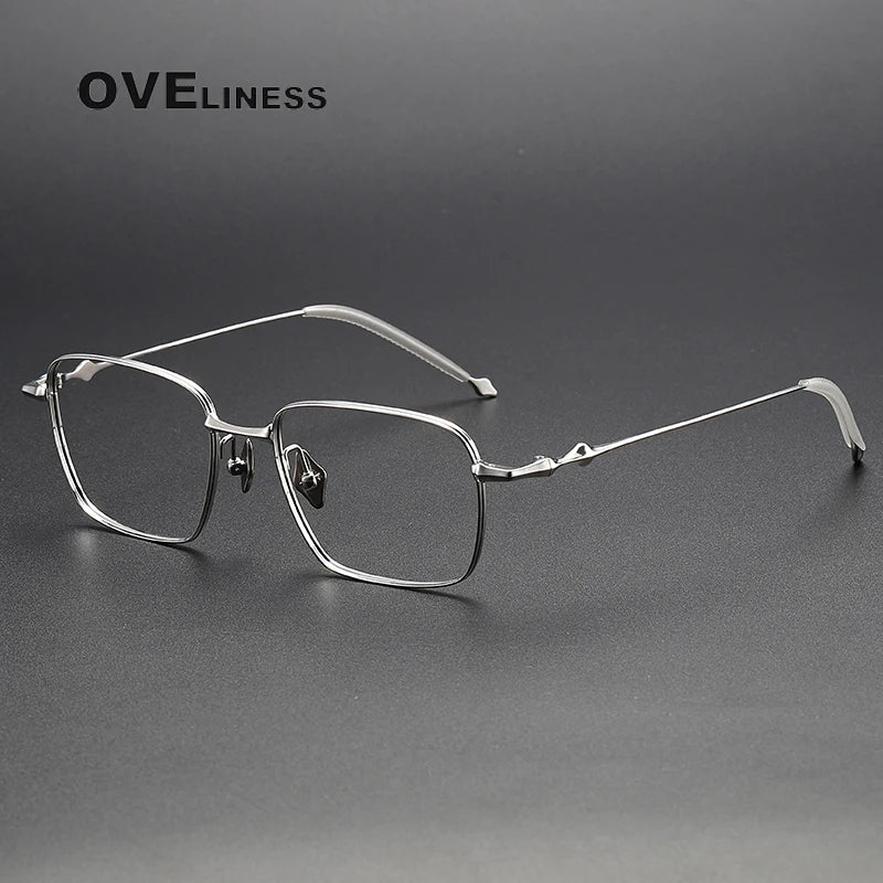 Oveliness Unisex Full Rim Square Titanium Eyeglasses 4118 Full Rim Oveliness silver  