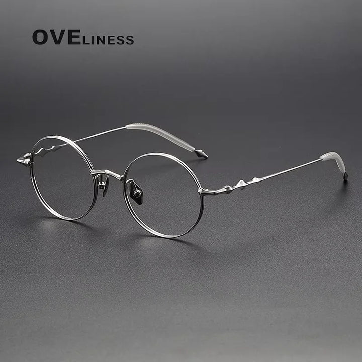 Oveliness Women's Full Rim Oval Round Titanium Eyeglasses 813019 Full Rim Oveliness silver