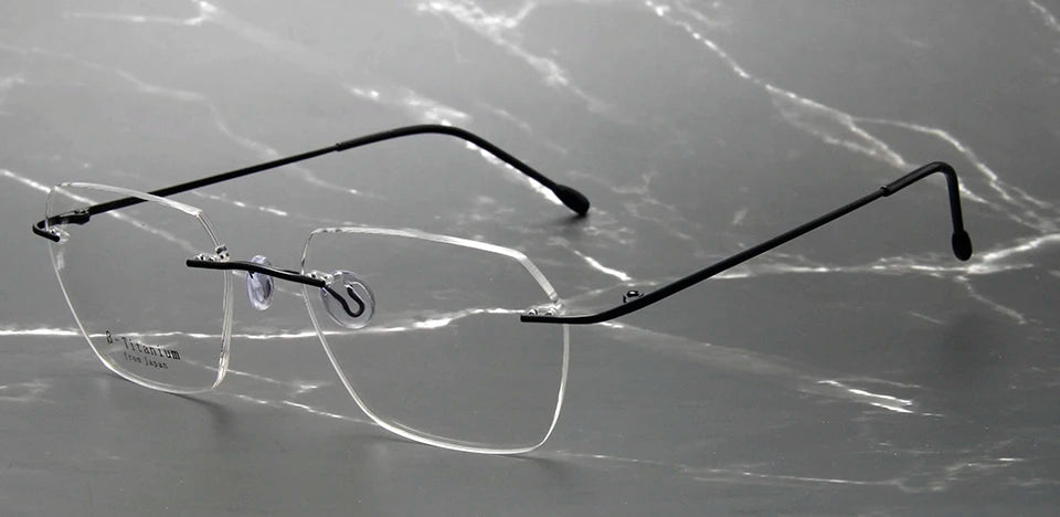 Esnbie Women's Rimless Small Polygon Square Titanium Eyeglasses 243210