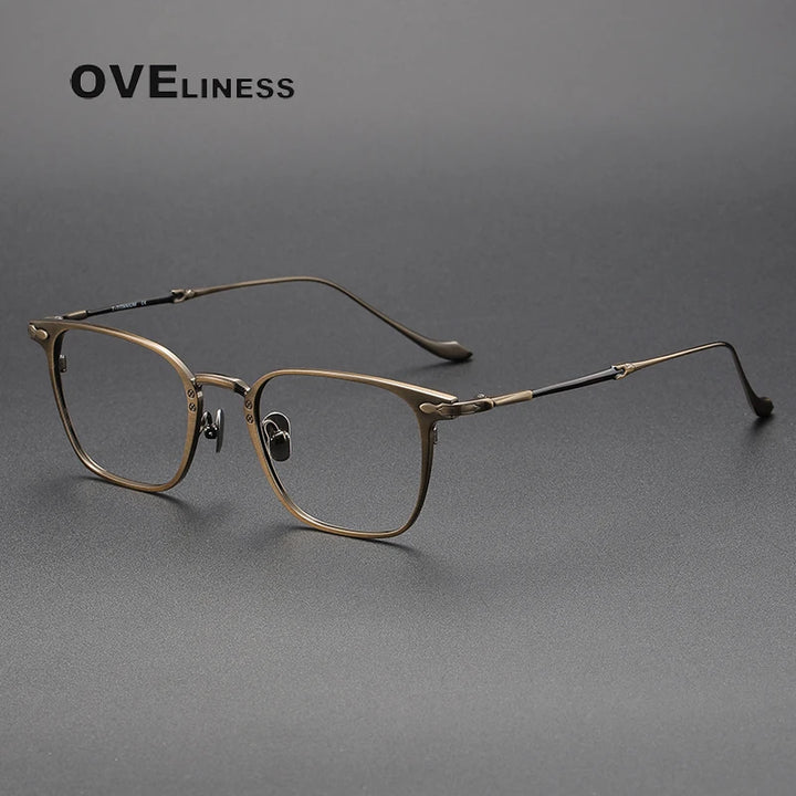 Oveliness Unisex Full Rim Square Titanium Eyeglasses  Om3135 Full Rim Oveliness bronze  